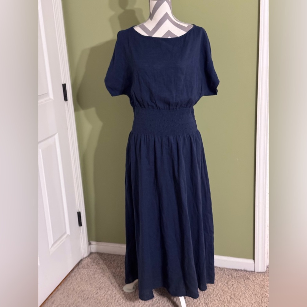 Faherty coast to coast organic cotton midi dress NWT